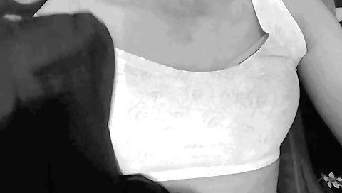 Sexy solo naked girl with a yellow hoodie and stockings