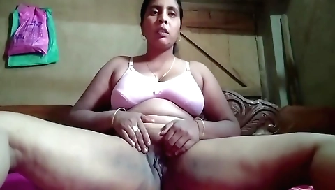 Indian wife fingers her pussy in her homemade solo vid