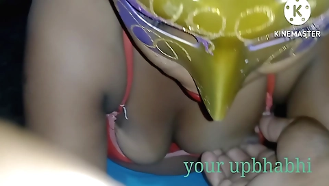 Busty desi girl in her sexy outfit is having sex with the guy