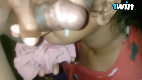 Hot amateur brunette with a nice ass gives a great blowjob