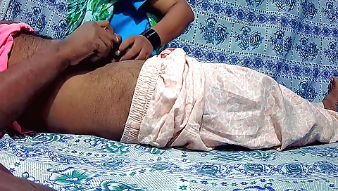 Indian girl masturbates on a white couch and makes a porn video