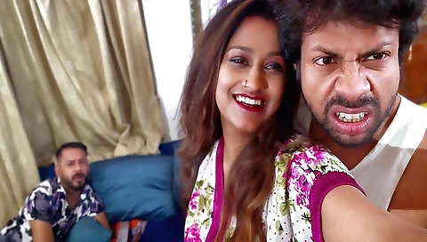 Busty indian milf with big natural tits gets double penetration