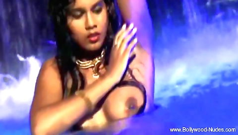 Busty brunette indian girl with big tits enjoys the moment