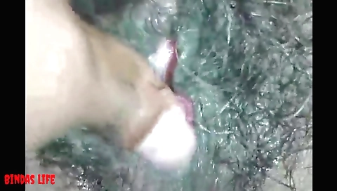 Indian hairy babe gets a blowjob on the bed and gets fucked