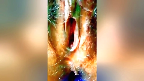 Indian hairy solo video showing her enjoying her body