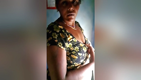 Indian woman shows her boobs and masturbating at home