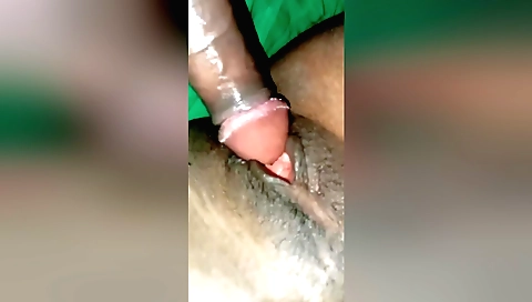 Beautiful girl with a big natural pussy and long hair