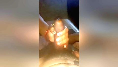 Indian girl getting her boyfriend's face fucked in POV