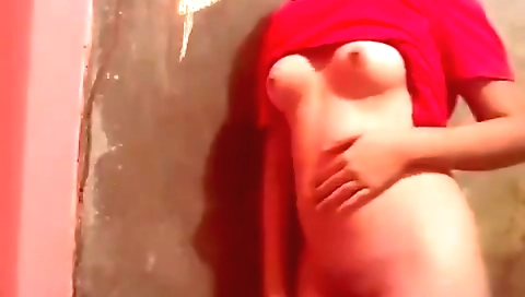 Busty brunette beauty showing off her body in solo sex cam