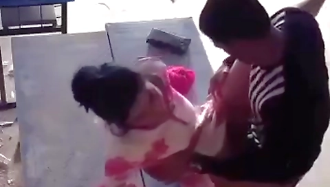 Indian babe gets her shaved pussy fucked on the bench