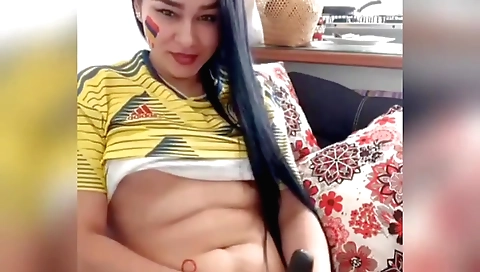 Indian slut with large boobs masturbating on the bed