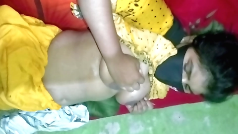 Busty Indian brunette babe gets her boobs fucked and cummed on