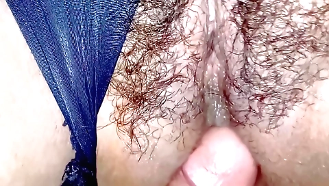 Busty stepmom shows her hairy pussy and her hairy butt on webcam