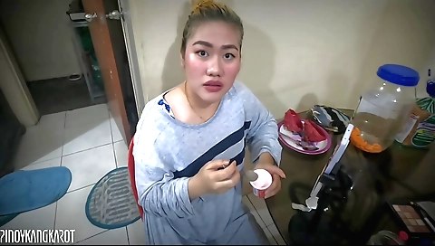 Indian woman in sexy lingerie deep throats in shower