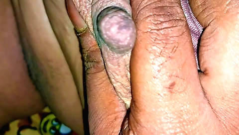 Hot hairy chick giving an erotic video of her trying on a cock