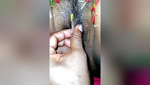 Indian hairy girl fucks in the kitchen and then in the living room