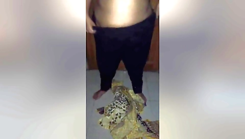 Indian brunette plays with small cock in solo video