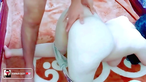 My amateur brunette slut is getting fucked in her pussy