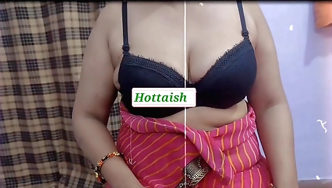 Indian chubby chick with big natural tits and big ass handjob