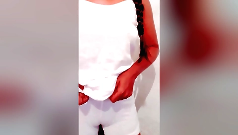 Stunning blonde amateur naked in her private house