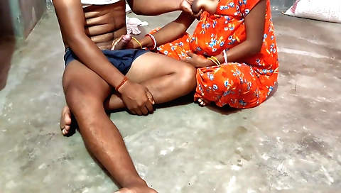 Indian whore receives her husband's big cock in her ass