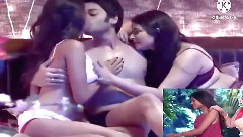 Indian hottie with a white hair and black hair sucks and fucks