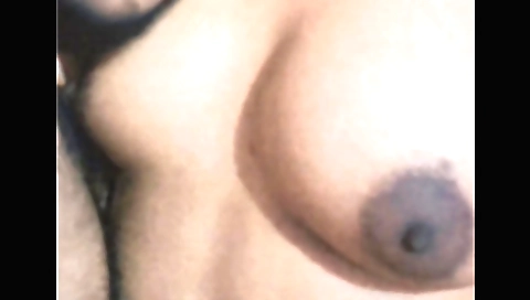 Hot brunette 18+ amateur in black stockings and shorts