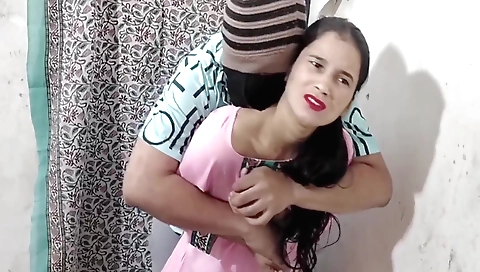 Indian teen in a black dress is having a deepthroat with a dude