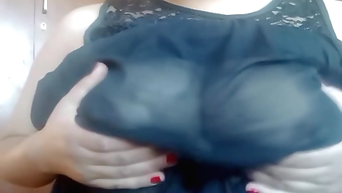 Sexy brunette babe in a pink bikini and a black stockings